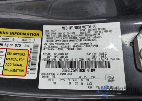 2013 Lincoln Mkz from USA, damaged, VIN 3LN6L2G91DR814189